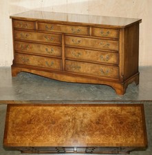 EXQUISITE BURR & BURL WALNUT SIDEBOARD BANK OR CHEST OF DRAWERS SUBLIME PATINA
