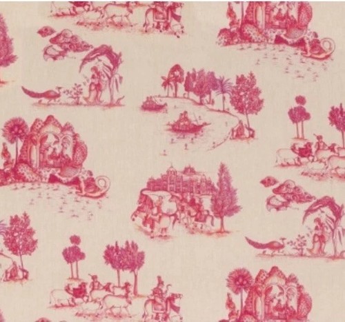 Toile jouy pink red - de,