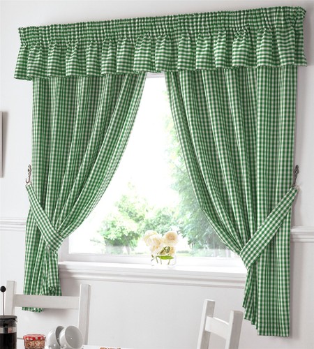 Gingham kitchen curtains - gingham,