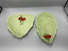 Vintage Carlton Ware Lettuce Leaf & Tomato Design Lot Of 2 Serving Dishes
