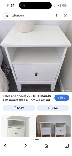 Ikea bedside tables - bedside,