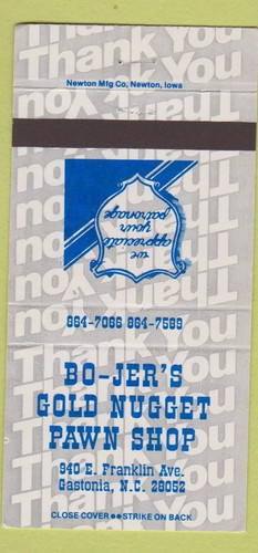 Matchbook cover jer s - cover, jer's