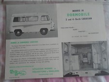 Morris J4 Dormobile 2 & 4 Berth Caravan brochure Oct 1961 UK market