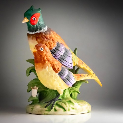Porcelain pheasant pair - porcelain,