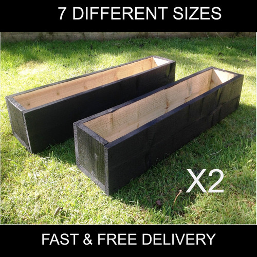 Black garden planters - 2x,