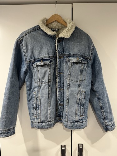 Denim and shearling jacket - denim,