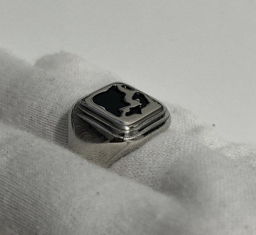 Steel signet ring highest - steel,
