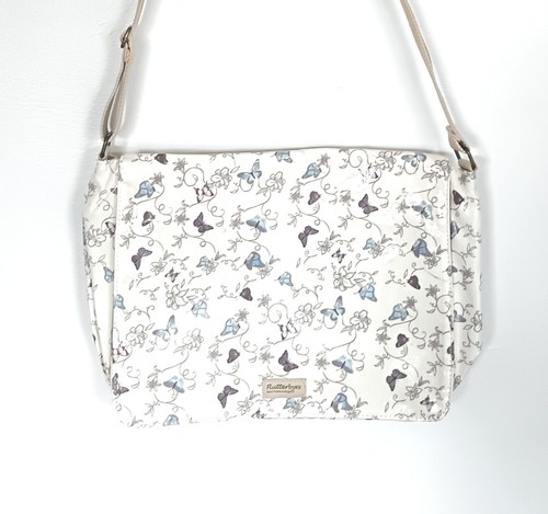 Flutterbyes oilcloth messenger - oilcloth,