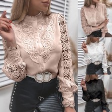 Elegant Women Lace Shirts Long