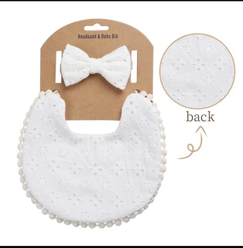 White christening dribble - white,