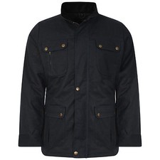 Men's Wax Coated Jacket Water-Resistant Dark NavY rrp £129.99 M-2XL