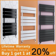 Black White Anthracite Heated Towel Rail Radiator Bathroom Flat Panel Warmer