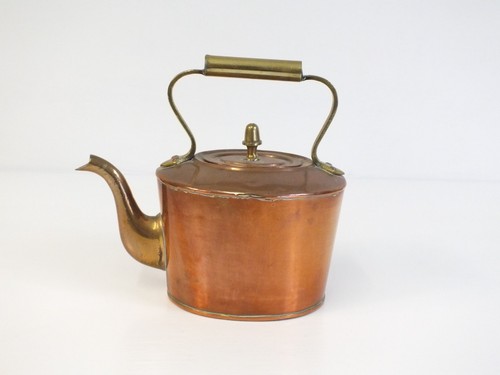 Antique copper kettle with - antique,