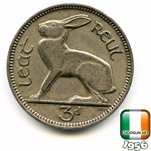 Irish 1956 threepence - threepence, 3d