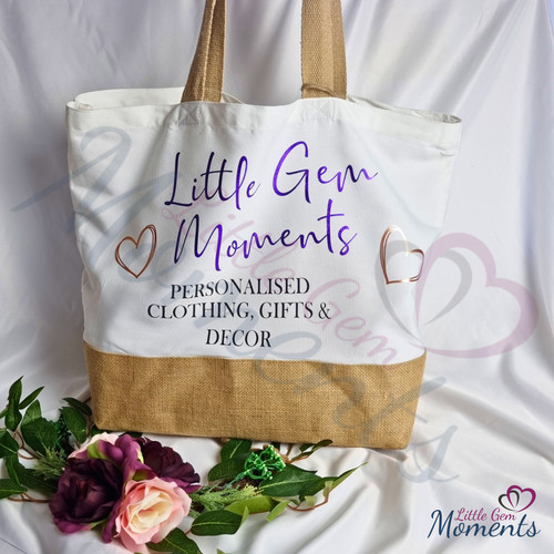 Personalised jute shopper - jute,