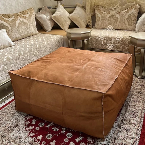 Handmade pouf genuine leather - pouf,,