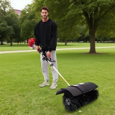2 Stroke Petrol Powered Sweeper Brush Sweeping Broom Cleaner Air Cooled Engine