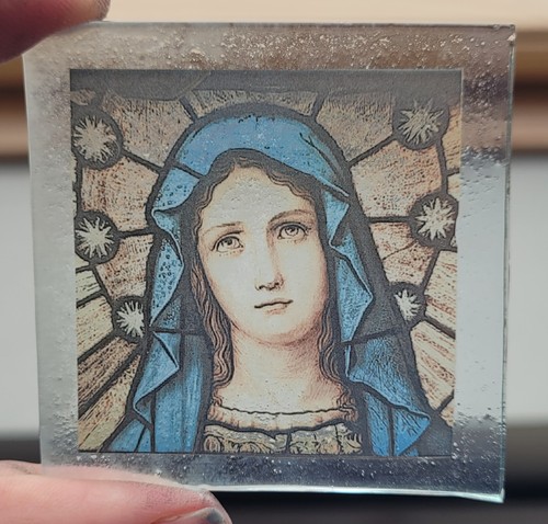 Stained glass mary - glass,