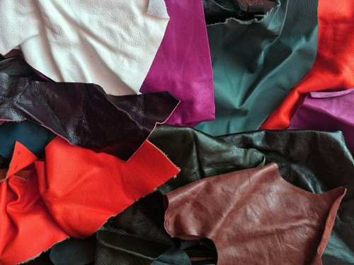 Leather offcuts scrap - offcuts,