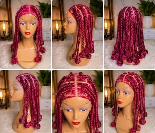 Pink purple box braid - braid, wig