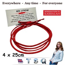4x25cm KABBALAH Red String Bracelet Evil Eye Shield of Protection Good Luck Rope