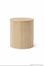 Fluted Wooden Side Table with