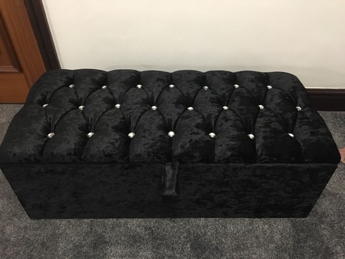 Black chesterfield ottoman - black,