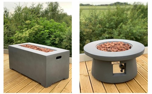 Modern fire pit table - pit, concrete