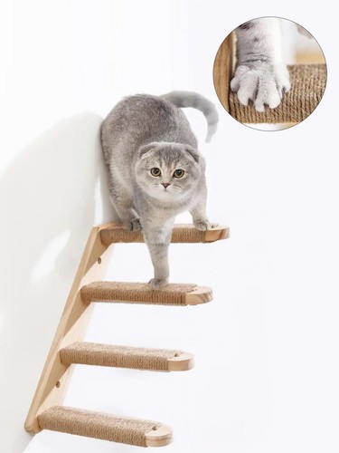 Wooden cat ladder - wooden, sisal