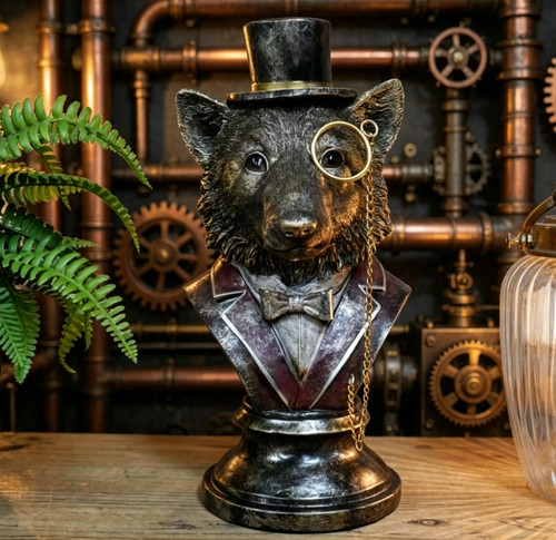 Gentleman wolf bust - gentleman, top