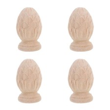  4 PCS Fence Post Finials Toppers Diy Crafts Wood Decorative Stairs