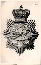 Leicestershire Regt Officers Shako Plate 1829-45 printed POSTCARD unposted