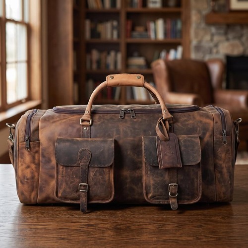 Vintage 90s leather duffle - 90s,