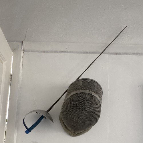Fencing helmet mask and foil - fencing,