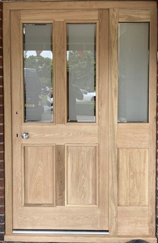 Solid oak front door - front, and