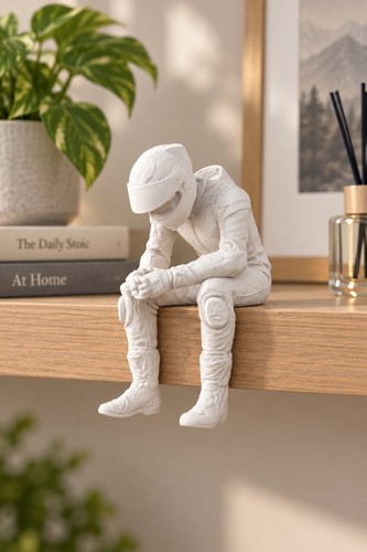 Sad motogp rider shelf sitter - shelf,