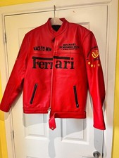 Mens Red Ferrari Leather