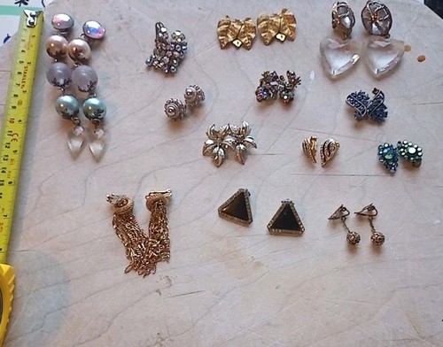 Vintage earrings clip retro - clip,
