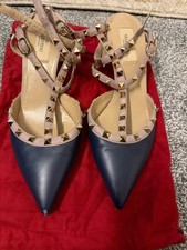 Navy Valentino rockstud shoes