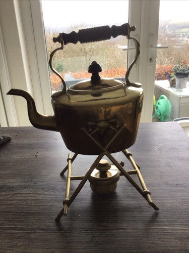 Brass kettle with stand and - with,