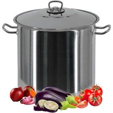 Gastro Large Deep Stainless Induction Steel Stock Pot Casserole Stockpot