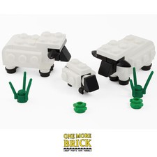 Sheep Lamb + grass - Custom set of 3 farm, field or town/city | All parts LEGO