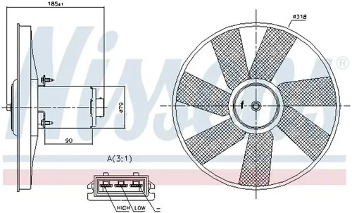 Radiator fan single - radiator, 85838