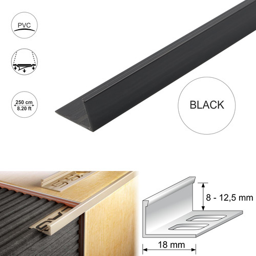 Pvc straight edge tile trim - straight, l