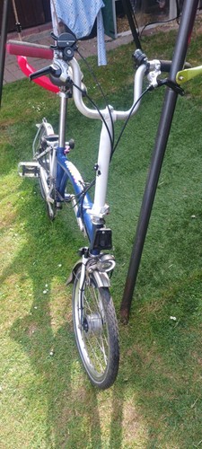 Bromton blue folding - bromton, bike