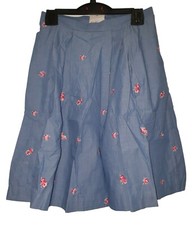 Cath Kidston Embroidered Rose Full Skirt NEW Tagged 8 10 12 14 16 18 Blue