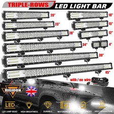 LED Work Light Bar 4 12 15 18 20 23 28 34 39 45 inch Offroad 4x4 Car Driving 12V
