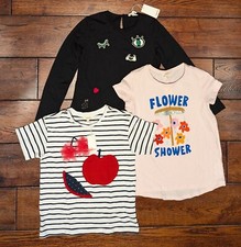 Lot of 3 Catimini Girl's Shirts Tops w/Floral & Appliqués Size 10 140 - NWT