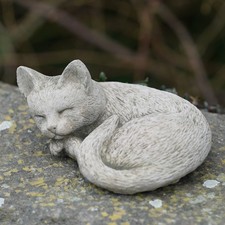 Sleeping Cat Stone Statue |