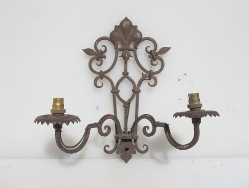 Antique iron wall light sconce - iron,